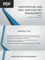 Participatory and Non-Particpatory Management: Prepared by Sreedivya. V.S & Anuja.F. Lawrence