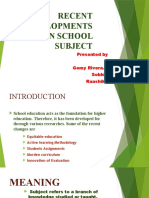Recent Education For School Subject