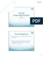 NE 364 Engineering Economy: Introduction To The Basic Cost Concepts and Economic Environment