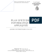 Plan D'Etudes Informatique Appliquee: Annee Universitaire 2018-2019