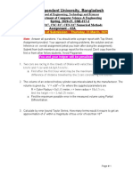 CSE-317 Numerical Methods Assignment Error Analysis