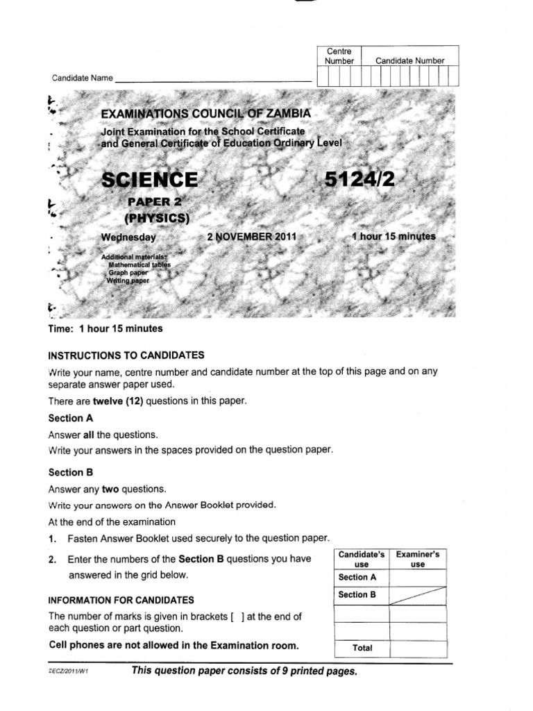 g12 Science p2 2011 | PDF