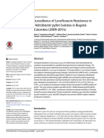 Surveillance of Levofloxacin Resistance in Helicobacter Pylori Isolates in Bogotá-Colombia (2009-2014)