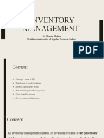 Inventory Management: Dr. Mamta Thakur Symbiosis University of Applied Sciences Indore