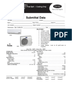 Submittal Data: 40QNC012 With 38HDV012 13 SEER High Wall Duct - Free Split - Cooling Only With Puron Refrigerant