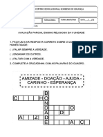 Avaliação Parcial de Ens Religioso Un Ii