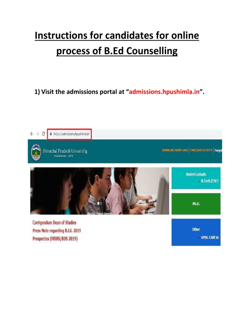 StepbyStep Instructions for Online B.Ed Counselling Registration and College Allotment Process