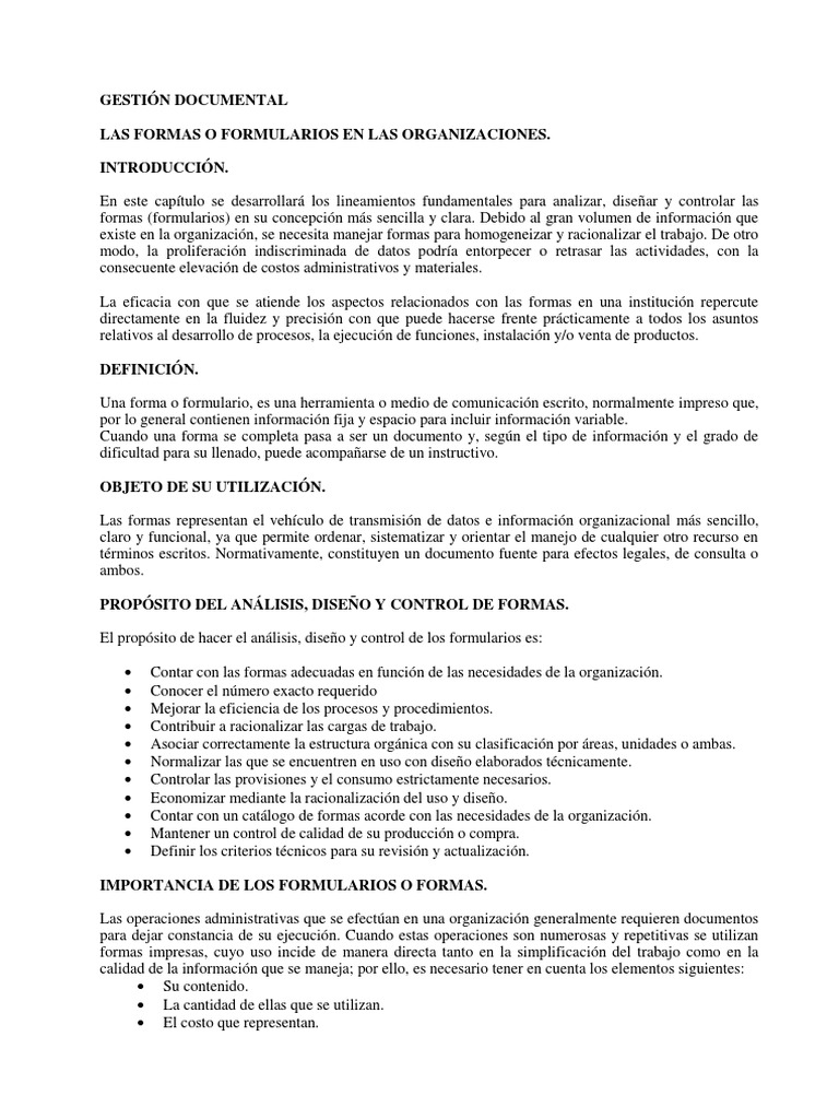 Tipos y funciones de formularios en organizaciones | PDF | Diseño | Papel