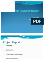 Format for Research Report