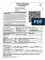 Irctcs E-Ticketing Service Electronic Reservation Slip (Personal User)