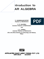 An Introduction To Linear Algebra by Krishnamurthy Mainra Arora PDF