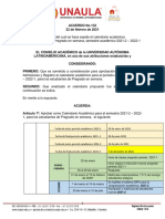 ACUERDO No.132 - Calendario Academico 2021-2-2022-1