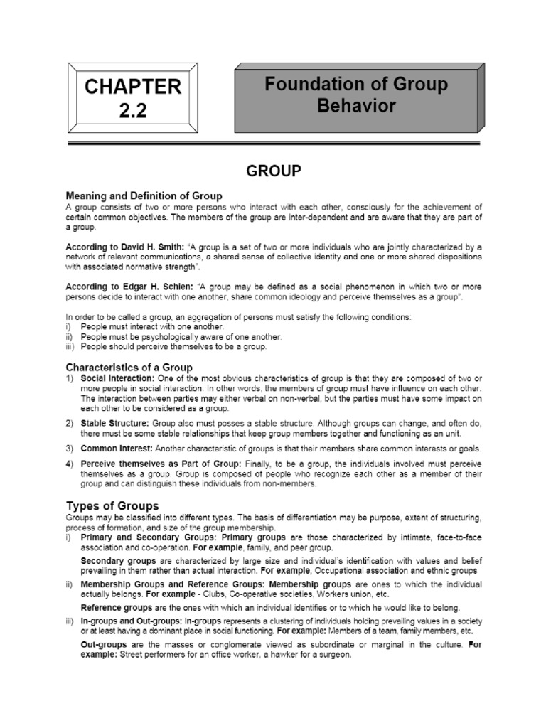 CHAPTER 2.. Foundation of Group Behavior GROUP PDF