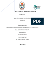 Justificacion Del Problema y Antecedentes de La Investigacion Maestria Adm. Publica