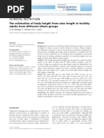 The Estimation of Body Height From Ulna Length in Healthy Adults From Different Ethnic Groups