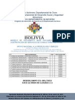 Gobierno Autónomo Departamental de Oruro Secretaria Departamental de Desarrollo Social y Seguridad Alimentaria