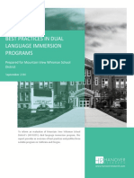 Best Practices in Dual Language Immersion Programs - Mountain View Whisman School District