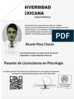 Carta Pasante Lic. Psicología Campus Monterrey