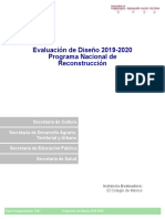 Evaluación de diseño 2019-2020 Programa Nacional de Reconstrucción