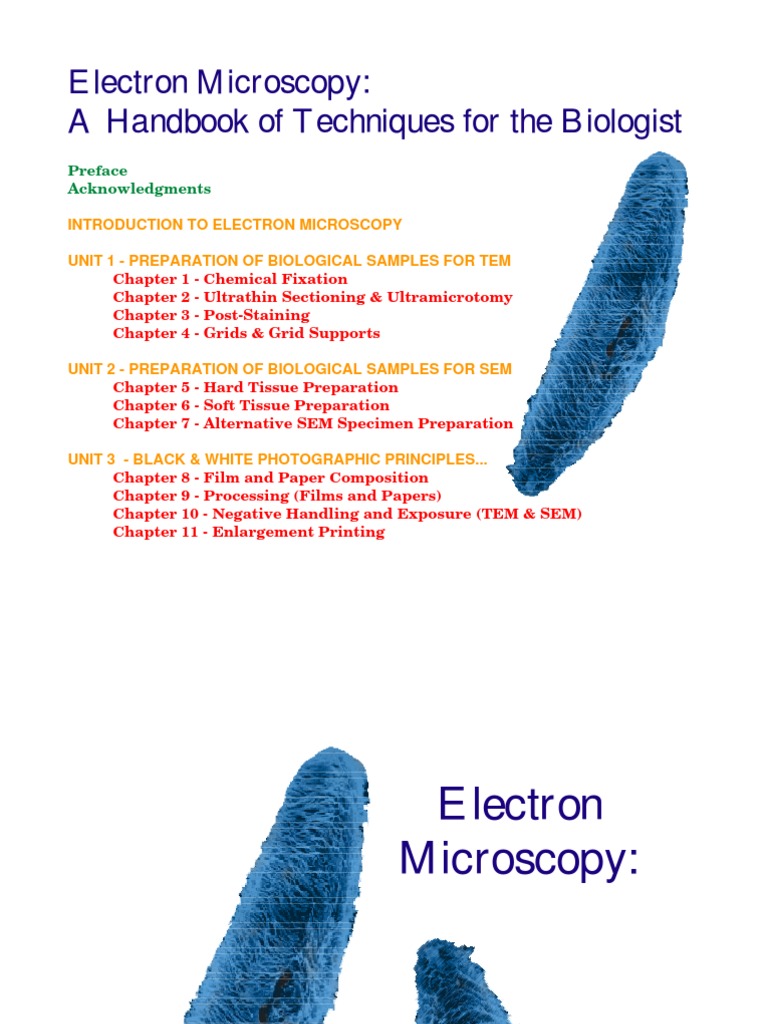 Manual of Electron Microscope | PDF | Fixation (Histology) | Scanning ...