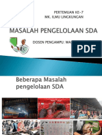 Pertemuan 7 Permasalahan Pengelolaan SDA