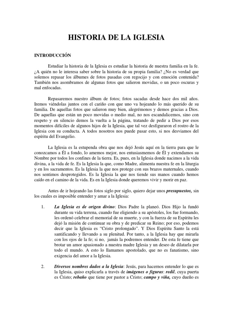 Historia y Origen de la Iglesia | PDF | Iglesia Católica | Jesús