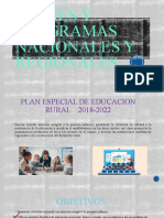 Planes y Programas Nacionales y Regionales