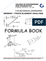 Me6603 Finite Element Analysis Formula Book