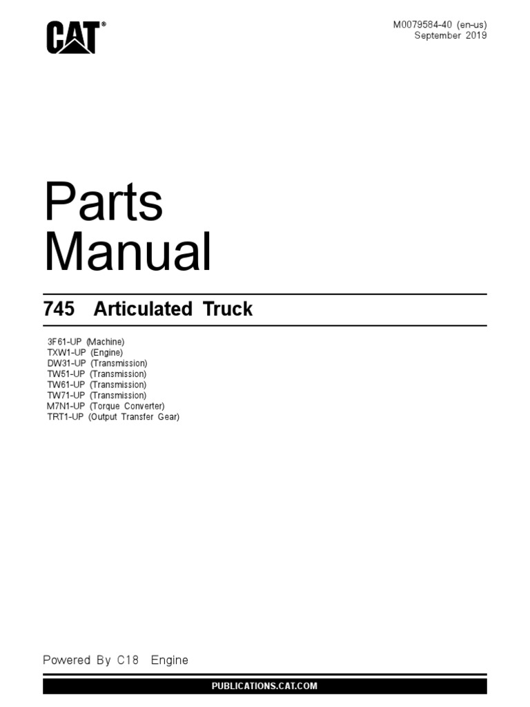 CAT Parts Manual PDF Transmission (Mechanics) Machines