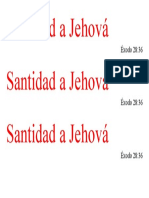 Santidad A Jehová