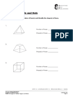 Identifying Solids and Nets: For Each Solid, State The Number of Face(s) and Identify The Shape(s) of Faces