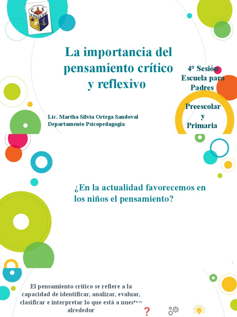 Importancia Del Pensamiento Crítico y Reflexivo | PDF | Pensamiento ...