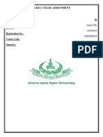 M.Ed (1 Year) Assignment: Assignment No: 01 Submitted By: Roll No. Registration No.: Course Code: Semester