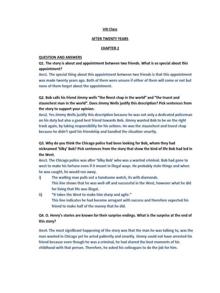 After Twenty Years: Key Questions & Answers | PDF | Travel | General ...