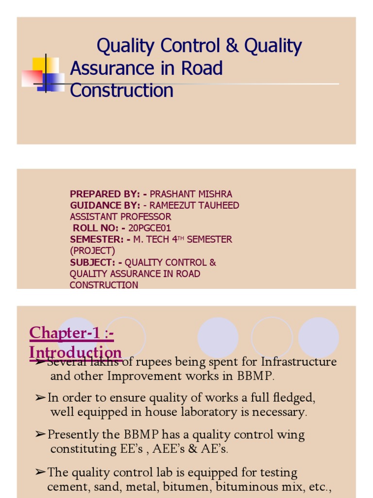 Road Construction Quality Control Guide | PDF | Asphalt | Concrete