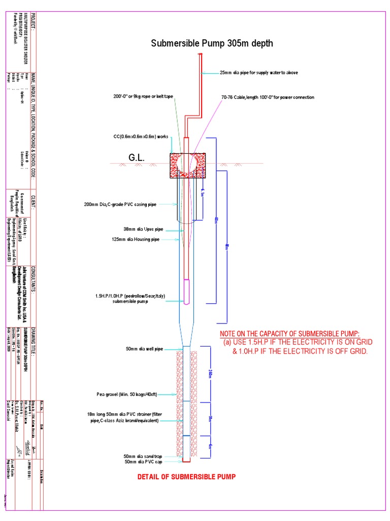Submersible Pump Detailed Drawings PDF