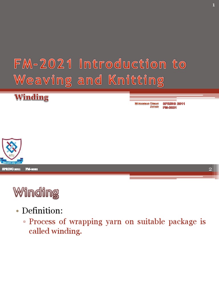 Yarn Winding Processes and Packages | PDF | Yarn | Wood