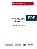 Autopsy Saw With Accu: Instruction Manual