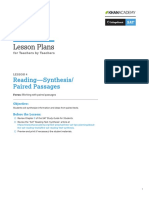 Official Sat Practice Lesson Plan Reading Synthesis