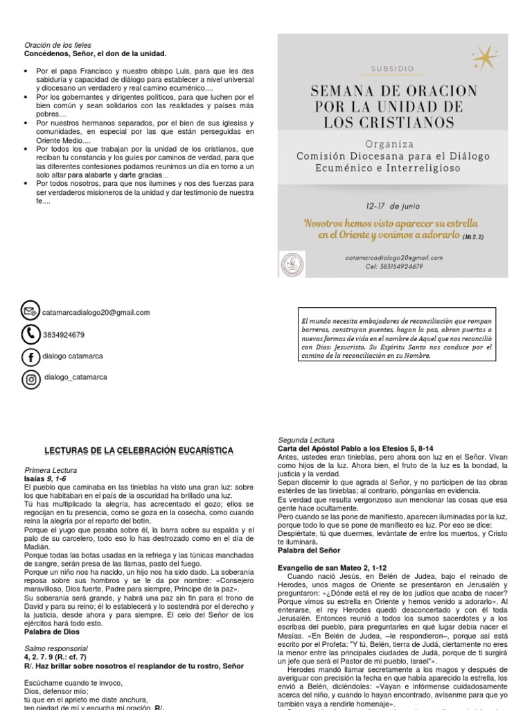 Oración por la Unidad Cristiana | PDF | Ecumenismo | Jesús