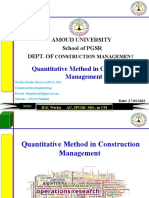 Quantitative Mehod in Construction L Borama