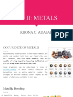 Part Ii: Metals: Rhona C. Adajar