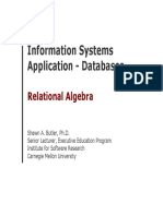 Information Systems Application - Databases: Relational Algebra