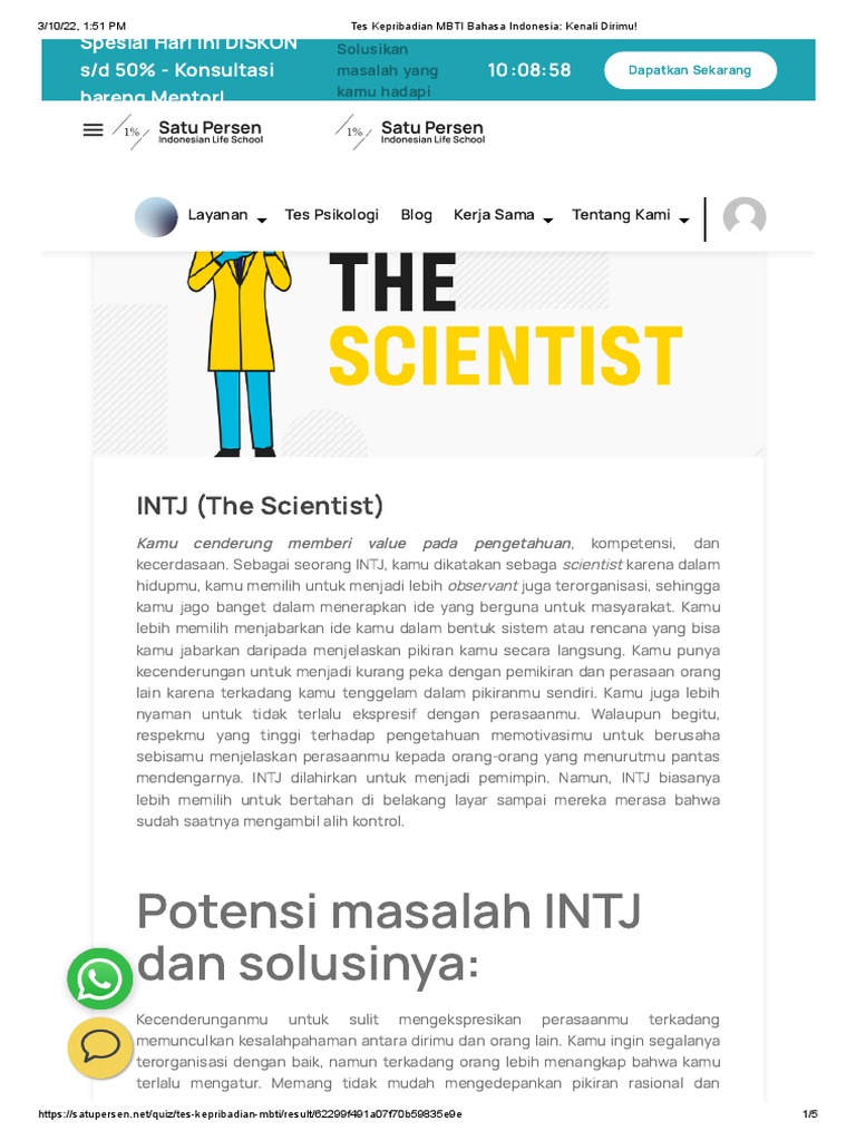 Memahami Kepribadian INTJ dalam MBTI | PDF