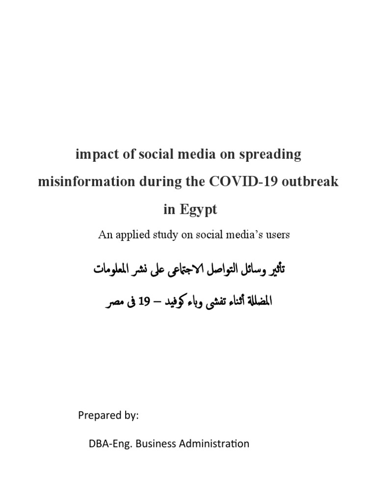 Impact of Social Media On Spreading Misinformation During The COVID PDF