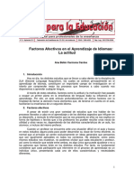 Factores Afectivos en El Aprendizaje de Idiomas: La Actitud: Ana Belén Carmona Cantos