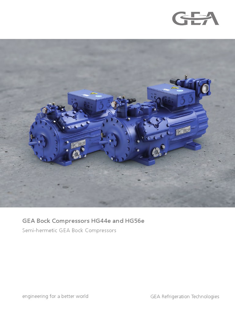 GEA Bock Compressors HG44e and HG56e PDF Electrical Engineering