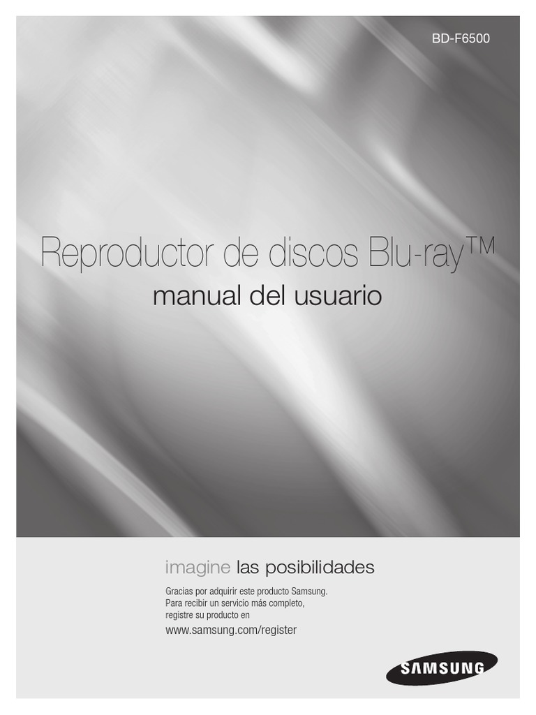 BluRay Samsung BDF6500 Manual PDF Blu Ray Hdmi