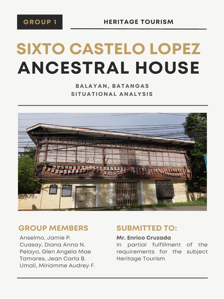 Group 1 HT423ITTM Situational Analysis Sixto Castelo Lopez Ancestral ...