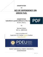 Emergence of Dependency On Green Fuel: Dissertation